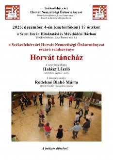 Táncházzal zárulnak a Horvát Nemzetiségi Önkormányzat idei rendezvényei